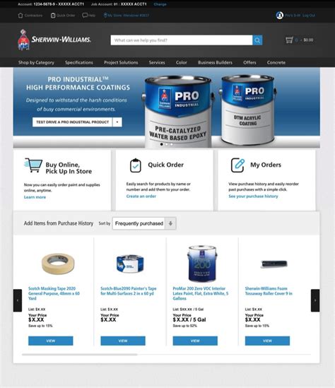 Your business address and contact information. . Sherwin williams order online
